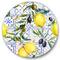 Designart - Lemon Ornament On Blue Geometrical Pattern III - Tropical Metal Circle Wall Art